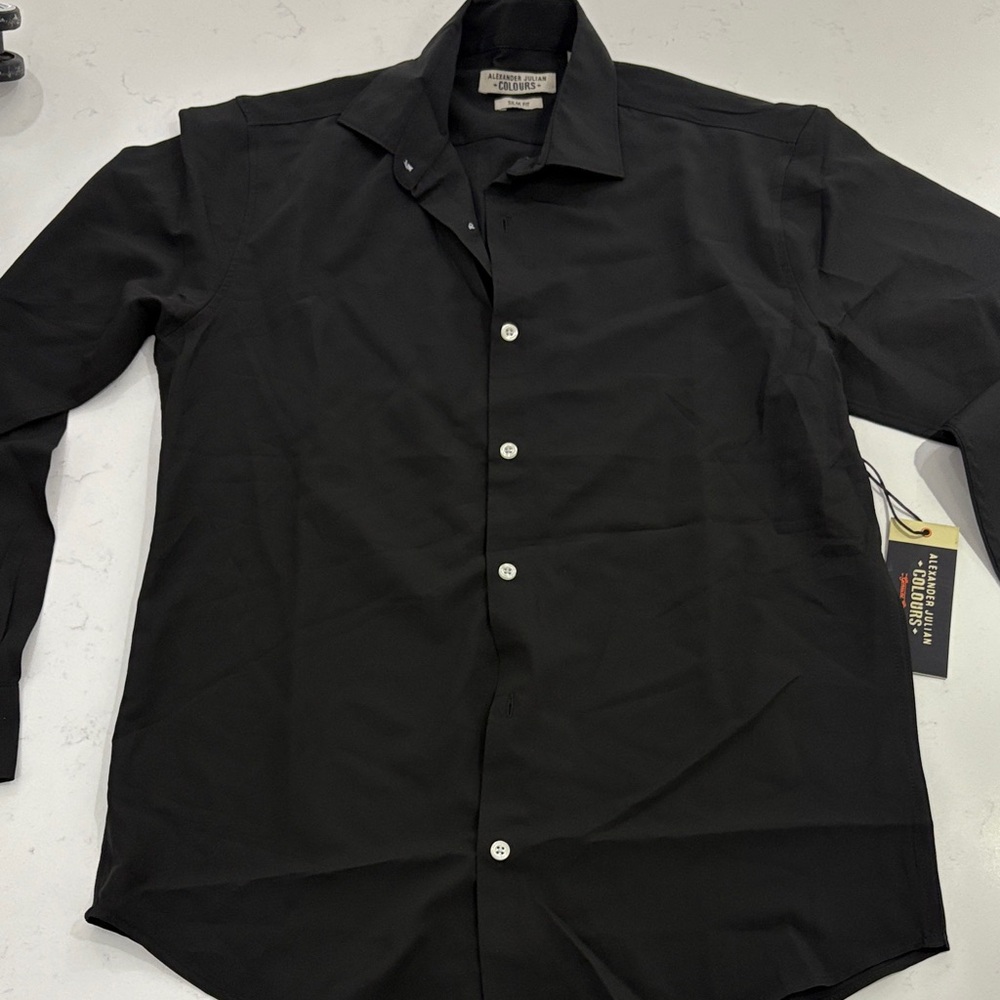 Alexander Julian Black Casual Button Down Shirt